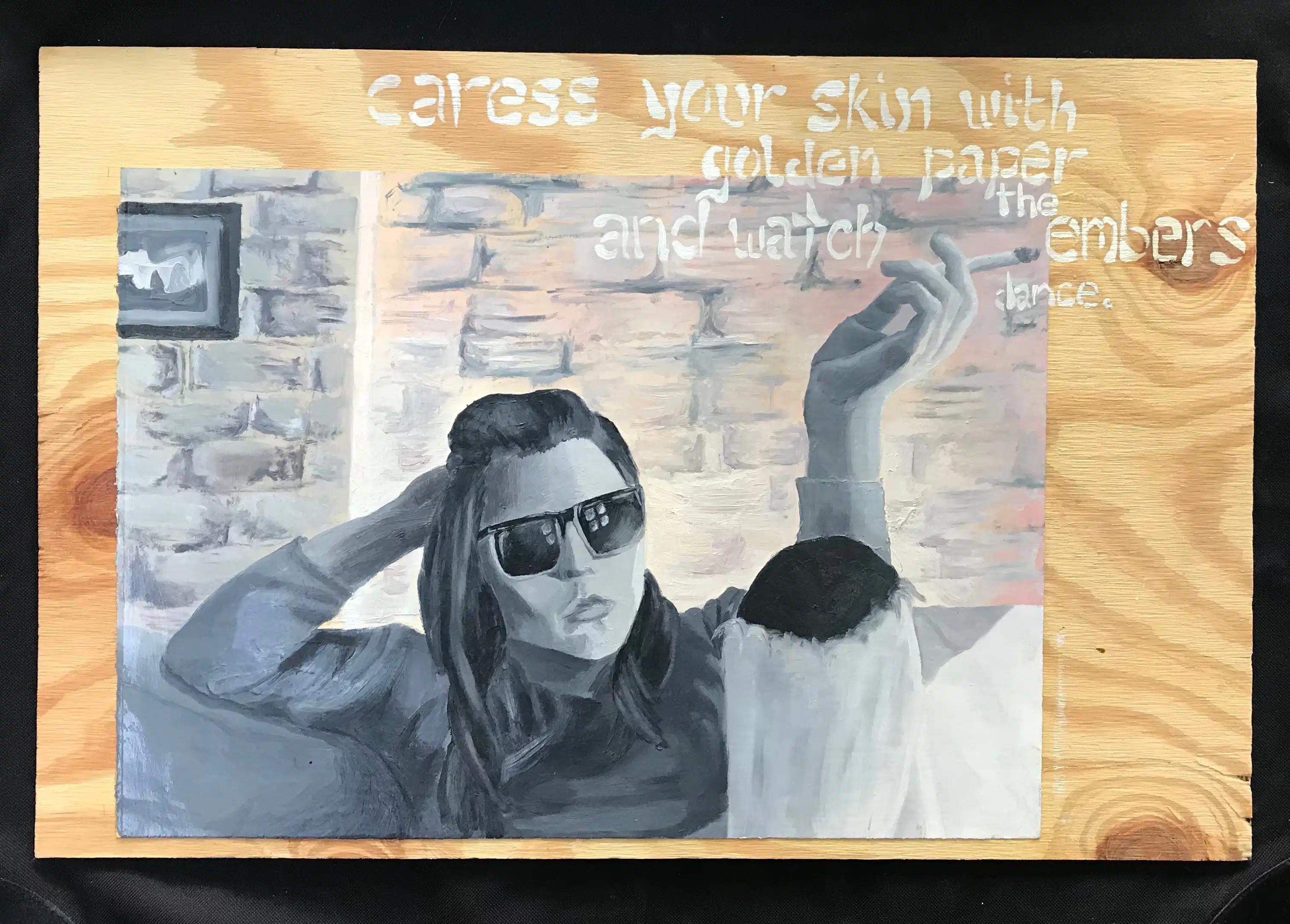 Embers: Monochrome Portrait with Cigarette and Handwritten Text