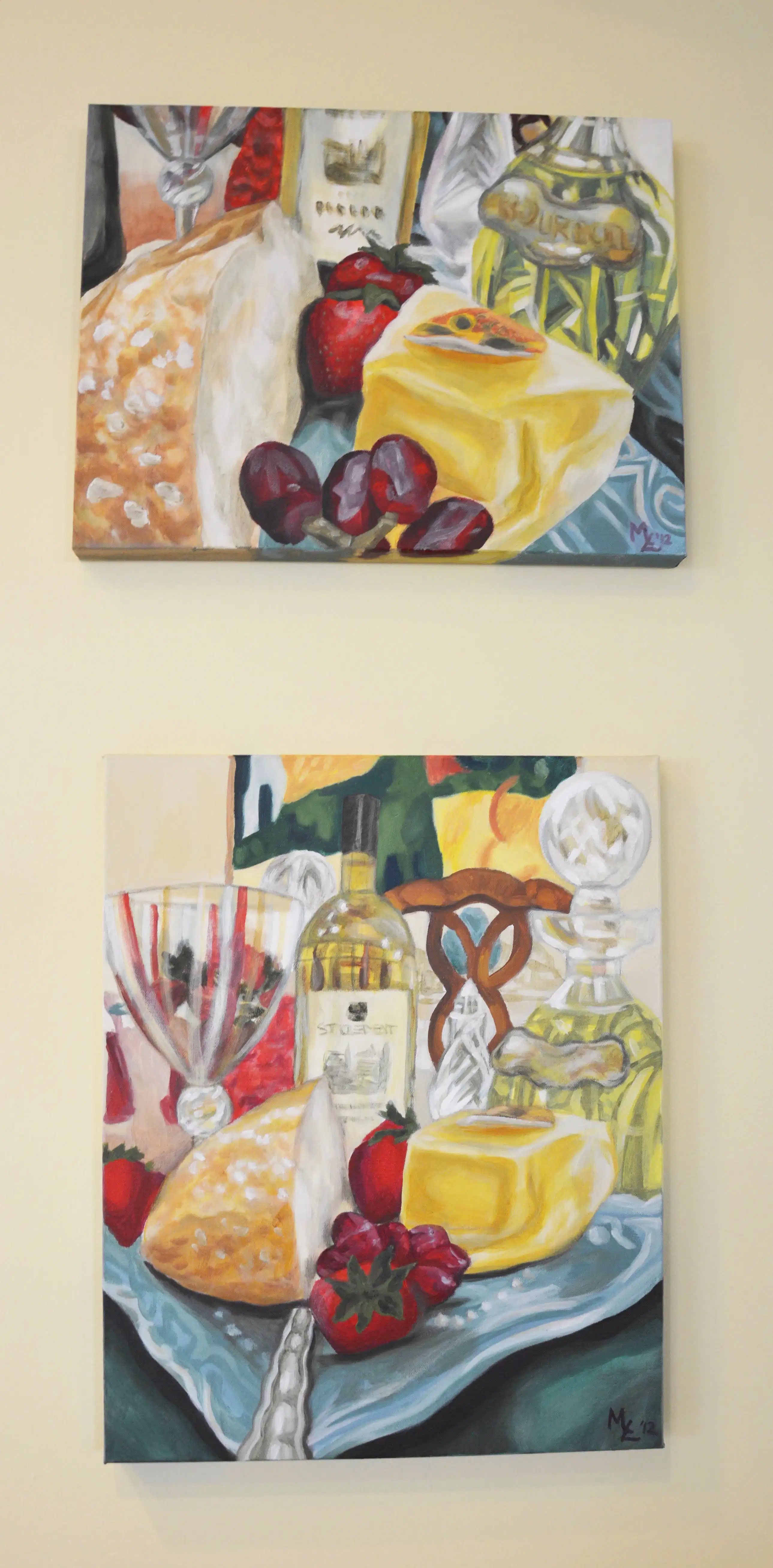 Still Life with Wine, Cheese, and Fruit